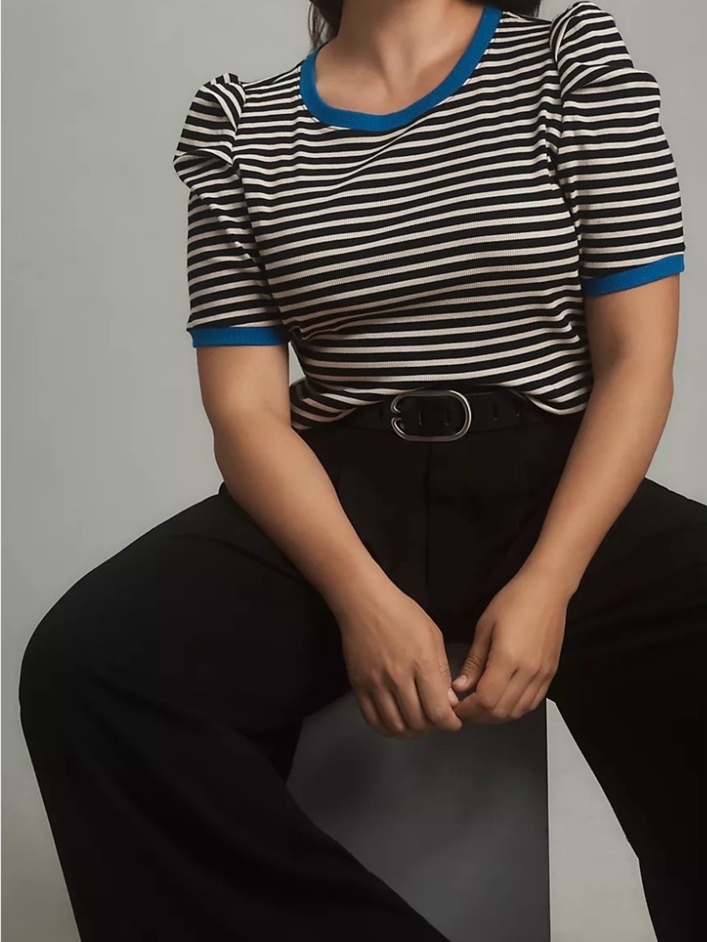 Maeve Puff Sleeves Striped top - Picture 7 of 9